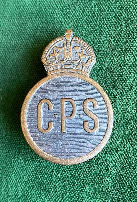 CIVILIAN PROTECTION SERVICE BUTTONHOLE BADGE-WW2