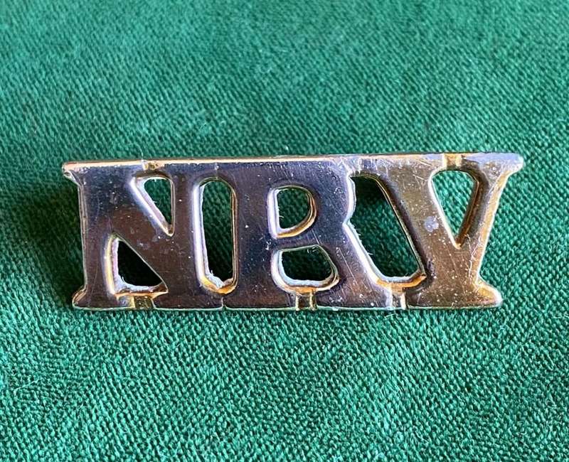 NATIONAL RESERVE VOLUNTEER SHOULDER TITLE,WORN WW2- 2 LUGS