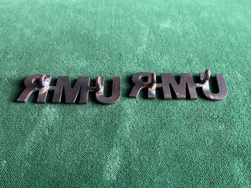 UMVOTI MOUNTED RIFLES,SHOULDER TITLE PAIR-WORN 1932-1950'S-LUGS INTACT
