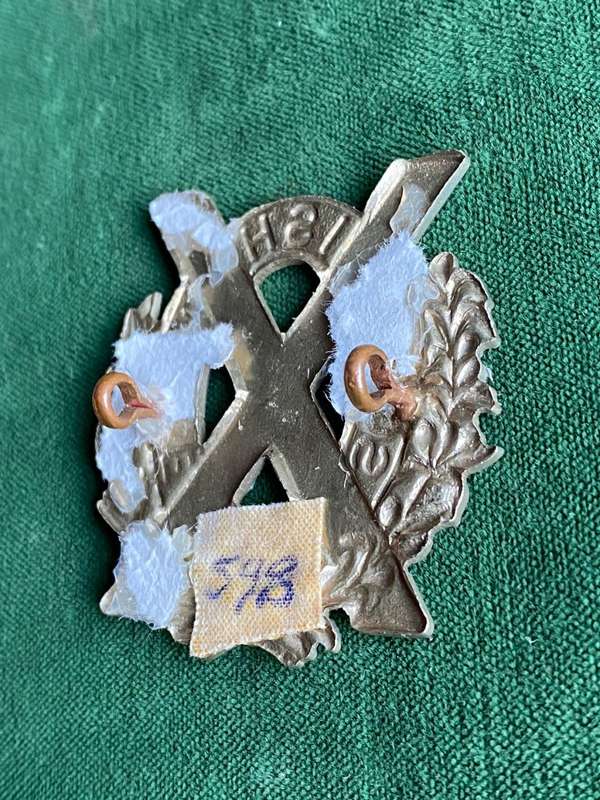 SCOTTISH HORSE,SLOUCH HAT BADGE-WORN 1902-1907- 2 LUGS