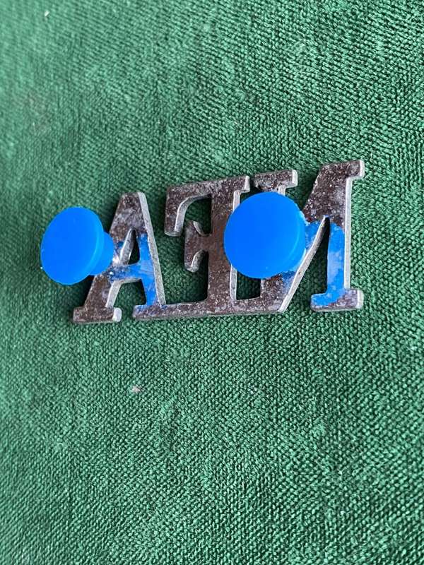 NATAL FIELD ARTILLERY,WHITE METAL TITLE-WORN 1970'S- 2 PINS