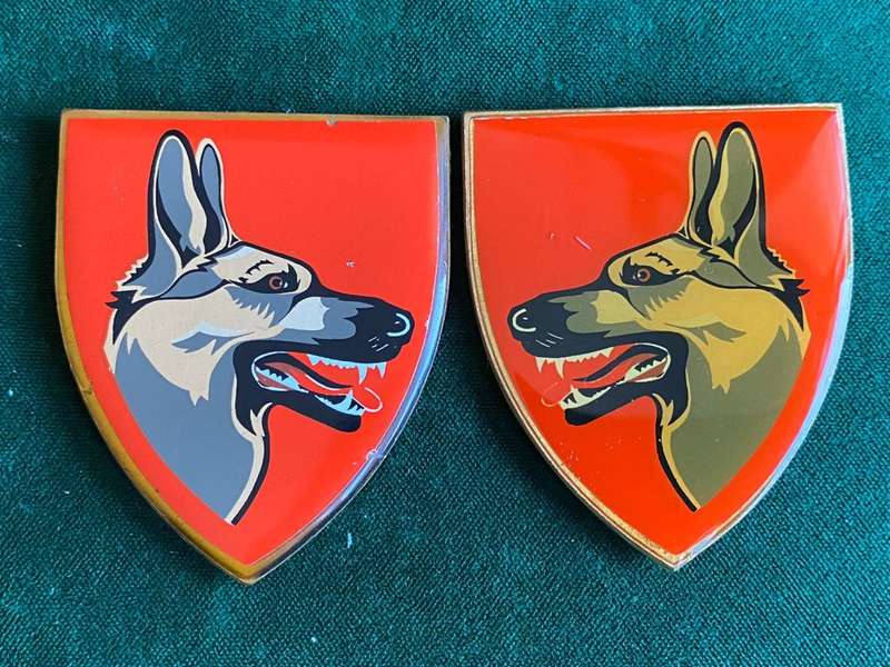 SADF DOG CENTRE FLASH PAIR-YELLOW TYPE-1ST ISSUE-ORIGINAL- NO PINS