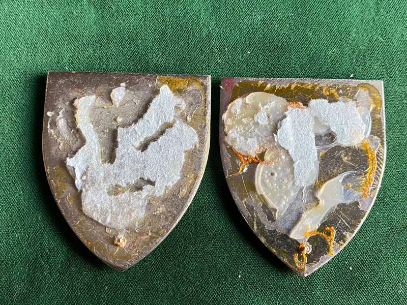 SA ARMY COLLEGE 3RD ISSUE FLASH PAIR-ORIGINAL- NO PINS-SILICONE CAN BE CLEANED