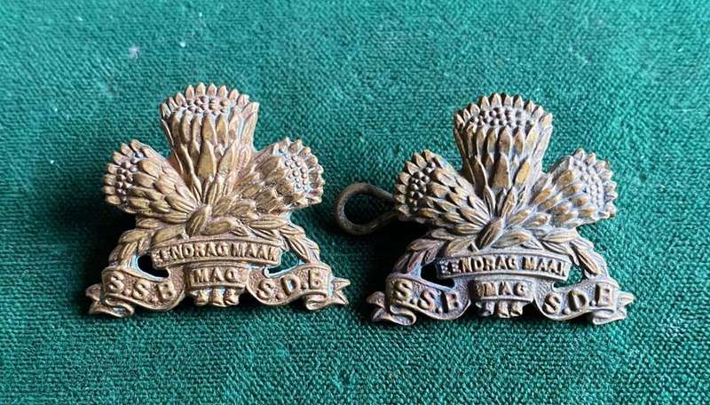 SPECIAL SERVICE BATTALION-GILDING METAL COLLARS BADGE PAIR-WORN 1934-1963-LUGS INTACT