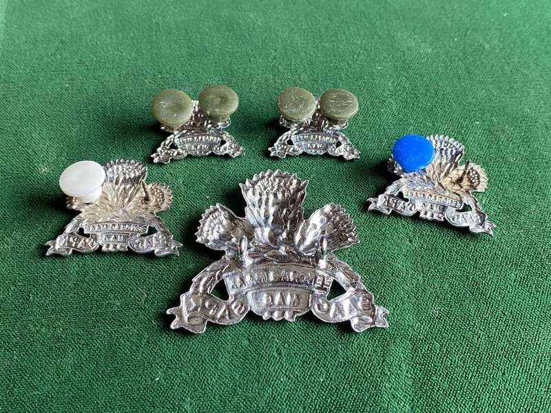 SA ARMOURED CORPS,CHROME CAP COLLARS AND MESS DRESS COLLARS-WORN FROM 1976-LUGS + PINS INTACT