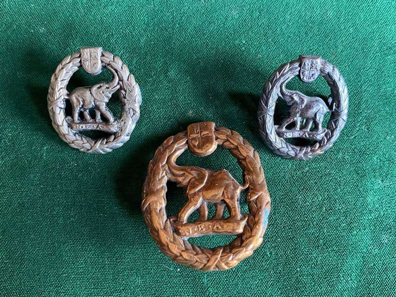 NATIVE MILITARY CORPS CAP AND COLLARS-WORN 1940-1960'S-LUGS INTACT