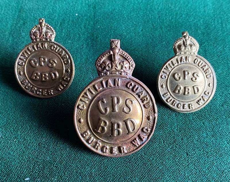 CIVILIAN PROTECTION SERVICE CAP AND COLLARS-WORN DURING WW2-LUGS INTACT