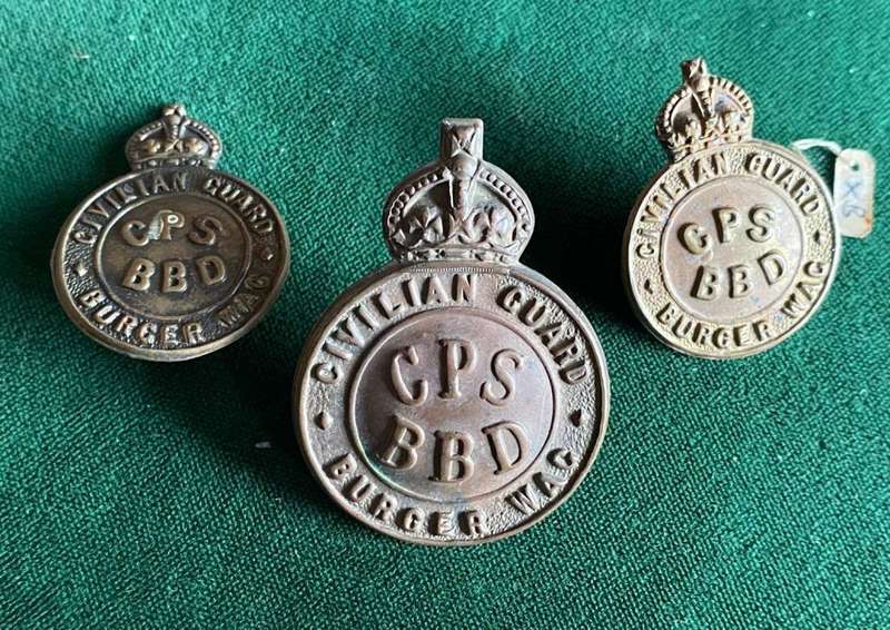 CIVILIAN PROTECTION SERVICE CAP AND COLLARS-WORN DURING WW2-LUGS INTACT