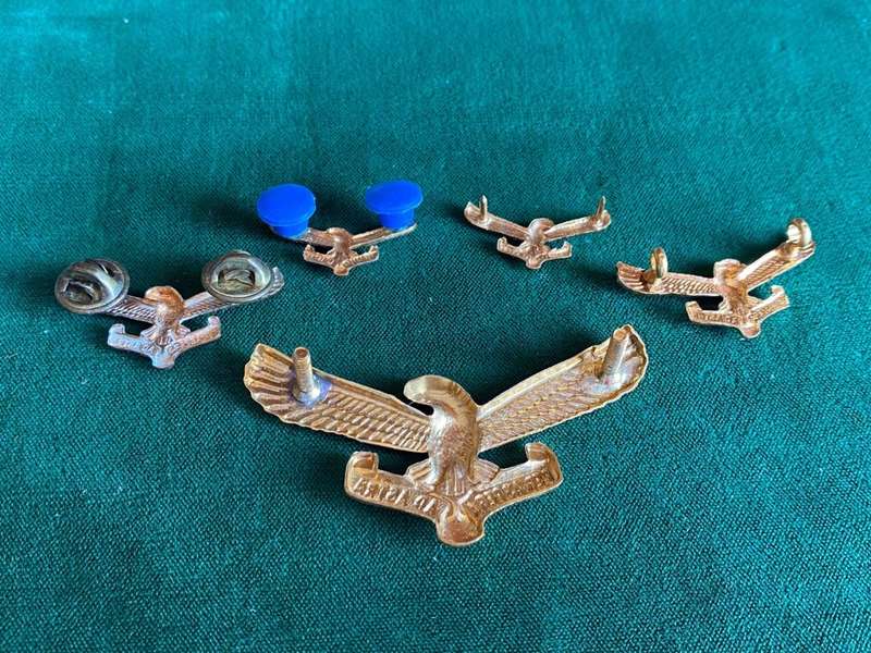 SAAF,GILDING METAL CAP,COLLARS AND MESS DRESS COLLARS-WORN POST 1959-LUGS + PINS INTACT