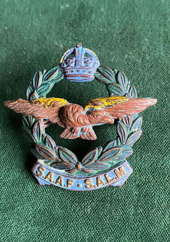 SAAF CAP BADGE-WORN 1926-1959- 2 LUGS