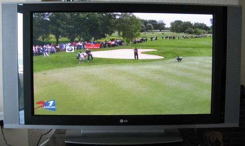 LG 42 inch PLASMA TELEVISION WITH STAND AND REMOTE.
