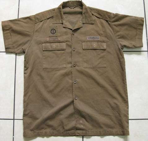 RECCE - GUARANTEED ORIGINAL NUTRIA SHIRT WITH BLACK EMBROIDERED OPERATORS BADGE.