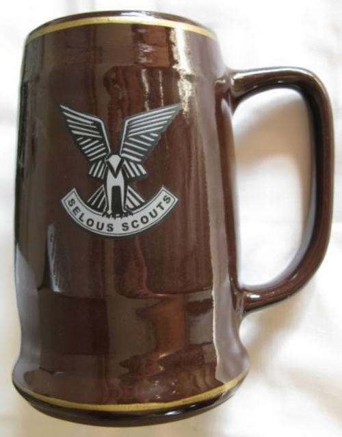 RHODESIA - SELOUS SCOUTS MUG WITH MAKERS MARK.