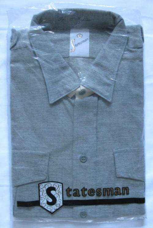 RHODESIAN BSAP SPORTS SHIRT BY STATESMAN SIZE 17. SHORT SLEEVE.
