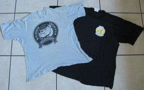 2 X T-SHIRTS FROM THE BOSNIA WAR.  THE 1 SIZE XL & THE OTHER SIZE MEDUIM.