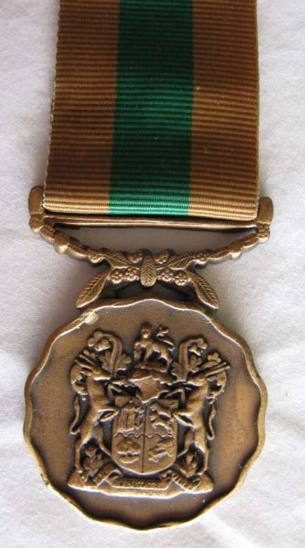 SADF GOOD SERVICE MEDAL BRONZE - FULL SIZE - NUMBERED.