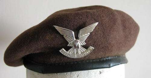 RHODESIAN SELOUS SCOUTS BERET WITH BADGE - GUARANTEED ORIGINAL - LINER REMOVED.  SIZE 54.