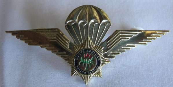 SA POLICE TASK FORCE PARA WING - GILT & ENAMEL BREAST BADGES - 2 PINS