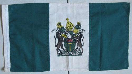 RHODESIA FLAG FLOWN 1968-1979 - SMALL COMMEMORATIVE SIZE MEASURING 45X25CM - ORIGINAL PERIOD ITEM.