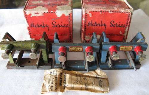 HORNBY O GUAGE 3X BUFFER STOPS NO.1.  2X IN BOXES IN WELL USED CONDITION.