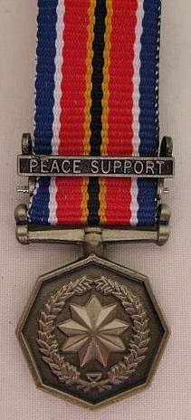 SANDF GENERAL SERVICE MEDAL - MINIATURE WITH PEACE SUPPORT BAR