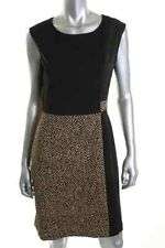 Nine West Brand New Black Ponte Mixed Media Dress Size 14