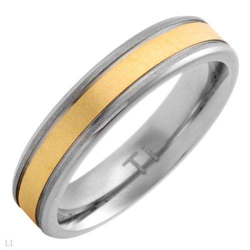 High Quality Gentlemens Band Ring Made in 14K/Ti Gold plated Titanium