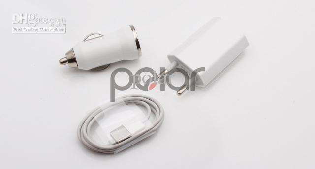 iPhone 5 5G 5th Mini USB Car Charger + USB Power Adapter + USB Cable 3 in 1