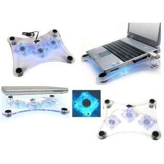 USB Cooling Pad with 3 Fan Led Light Laptop Notebook Stand Cooler