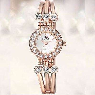 Elegant Ladies Rosegold SOXY Brand Wrist Watch With Swarovski Elements - Exquisite Detail
