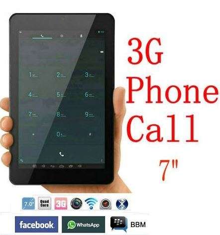 7" Android Smartphone Tablet, Wi-Fi, 3G, Dual Sim Cards, Dual Cameras, Touch Screen, GPS, - Black