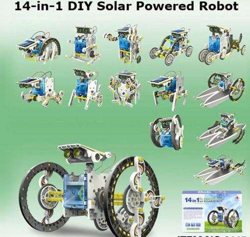 Educational Engineering Self Assembly 14 IN 1 Solar Rechargeable Robot- Learning, Logic & Creativity
