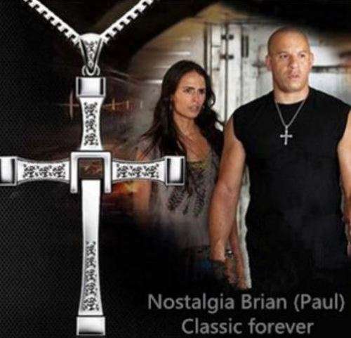 Fast & Furious Men's Stainless Steel Chain With Crystal Cross Pendant in Complimentary Gift Box
