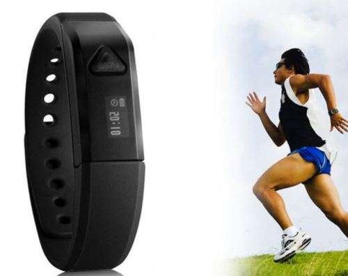 Bluetooth Smartwatch & Fitness Bracelet with Pedometer for Samsung & Android Phones BLACK