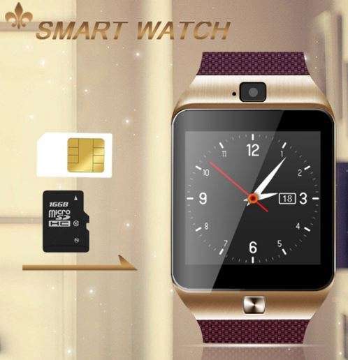 Smartphone Watch, SIM CARD, Bluetooth, Camera, Sleep Monitor, SD Card, MP3 - ROSE GOLD