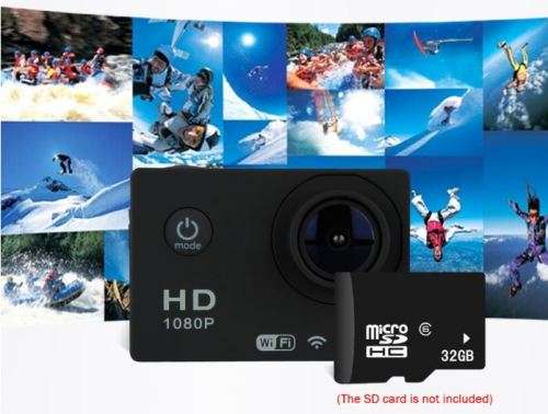 2" HDMI HDR 1080P Action Sport Cam - WI-FI, Waterproof, LCD Screen, Remote Control FULL SET