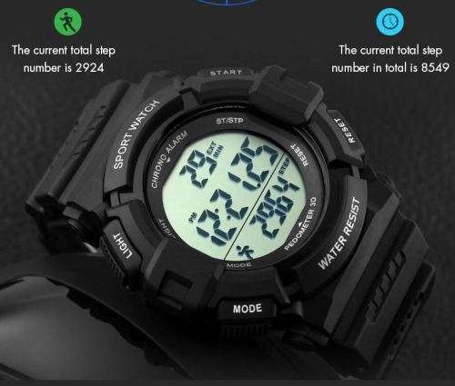 SKMEI 3D Waterproof PEDOMETER, Fitness & Sport Watch - Alarm, Auto Date, Chronograph etc - 2 Colours