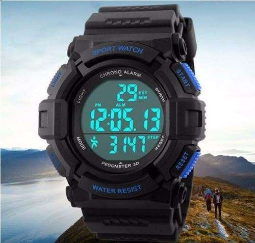 SKMEI 3D Waterproof PEDOMETER, Fitness & Sport Watch - Alarm, Auto Date, Chronograph etc - 2 Colours
