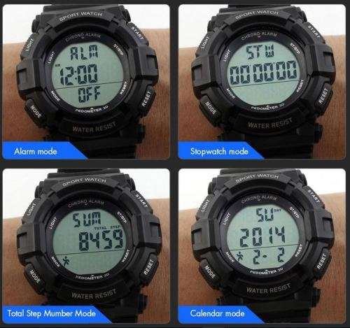 SKMEI 3D Waterproof PEDOMETER, Fitness & Sport Watch - Alarm, Auto Date, Chronograph etc - 2 Colours