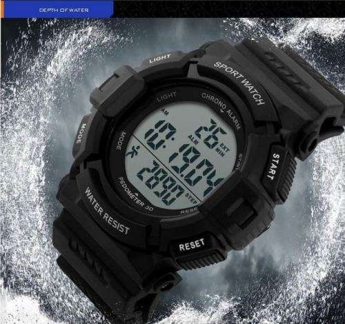 SKMEI 3D Waterproof PEDOMETER, Fitness & Sport Watch - Alarm, Auto Date, Chronograph etc - 2 Colours