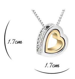 Equisite Double Heart Pendant Juwellery Set made with Swarovski Elements in Complimentary Gift Box