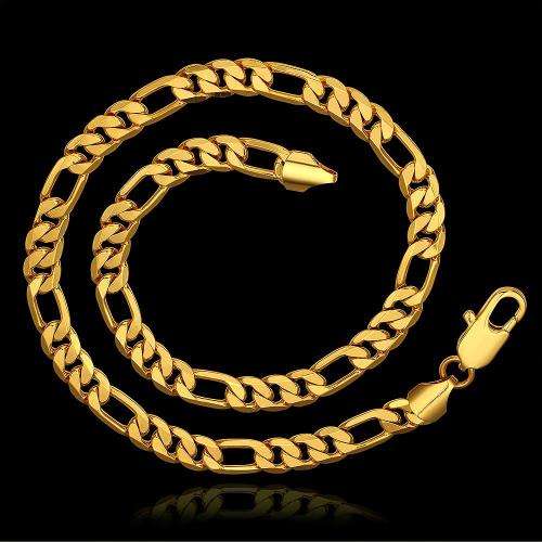 Elegant Men's 6mm Golden Stainless Steel Link Chain Necklace in Complimentary Gift Box