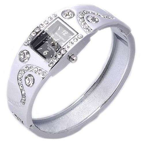 Beautiful Ladies WAVE Rhinestone & Crystal Bracelet Wrist Watches in SILVER