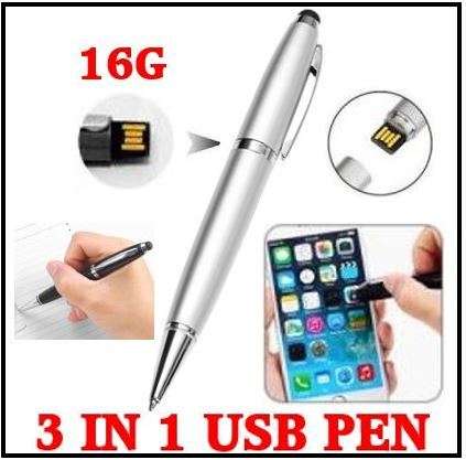 3 in 1 High Speed 16G Ball Point Touch Screen Pen With USB Memory Stick for iPhone / Samsung/ HTC