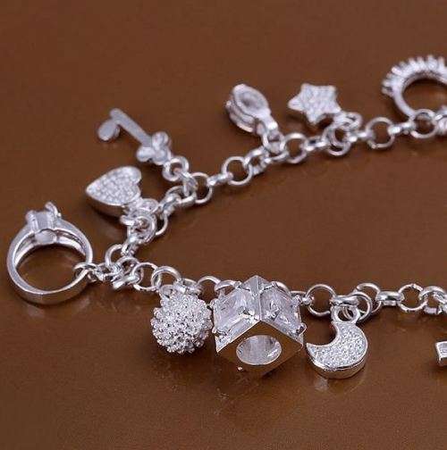Exquisite Solid Silver Fill Charm Bracelet in Complimentary Gift Box