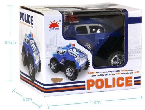 Battery Operated Flip Over Police 4 x 4 Toy Truck - Excellent Toy for Child with Hours of Fun