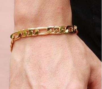 Elegant Men's 6mm Golden Stainless Steel Link Chain Bracelet in Complimentary Gift Box