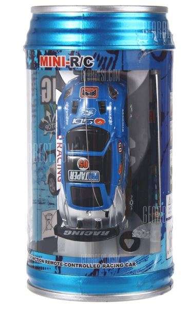 1:63 Remote Control Racing Car in a Can - Lights, Super Light & High Speed