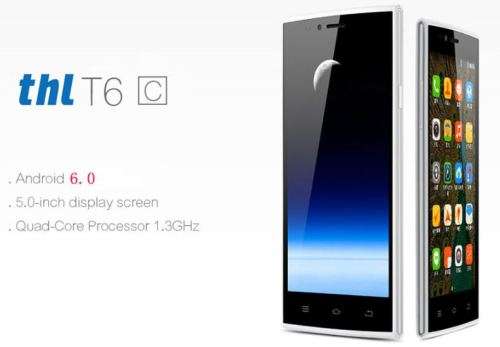 Original THL T6C 5" Android 6.0 Quad Core Smart Phone, 3G, Dual Sim, Dual Camera's, 1G RAM, 8G ROM