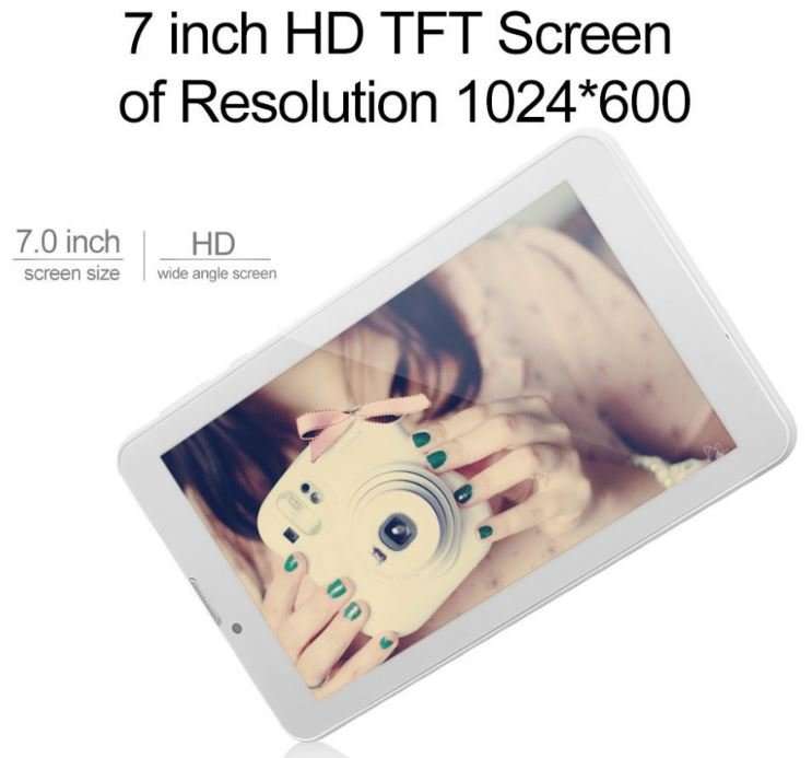 7" Android Smartphone Tablet, 4GB, Wi-Fi, 3G, Dual Sim Cards, Dual Cameras,Touch Screen, GPS - WHITE